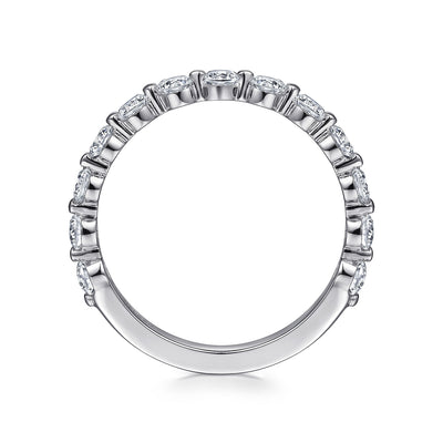 Gabriel 14K White Gold 0.838ctw Diamond Wedding Band