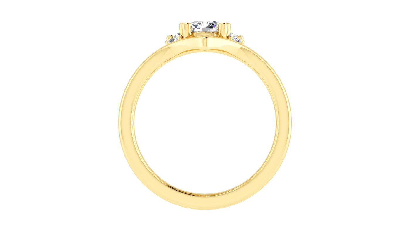 14K Yellow Gold 1.06ctw 4 Prong Engagement Ring by Thollot