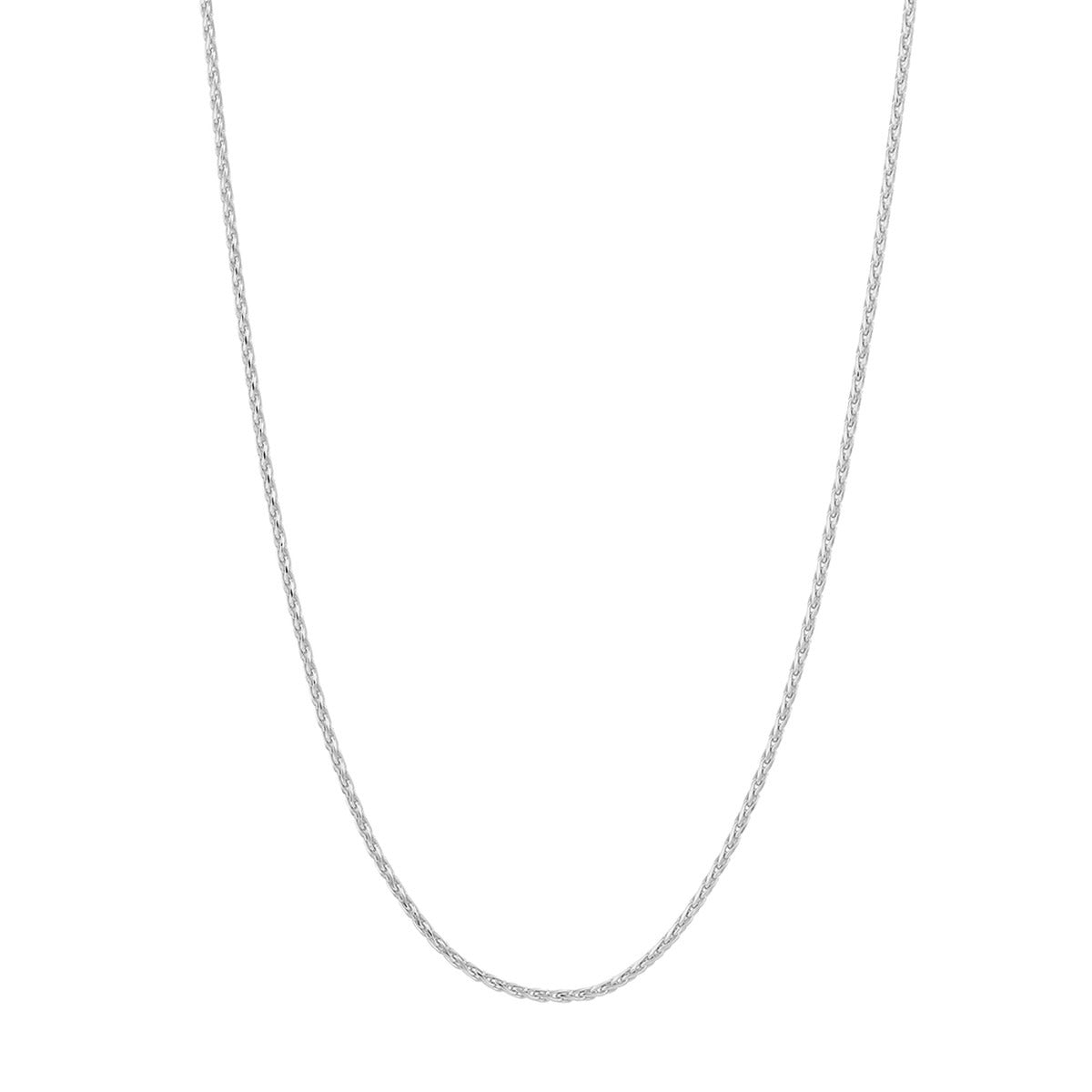 14K White Gold 1mm 22" Adjustable Wheat Chain