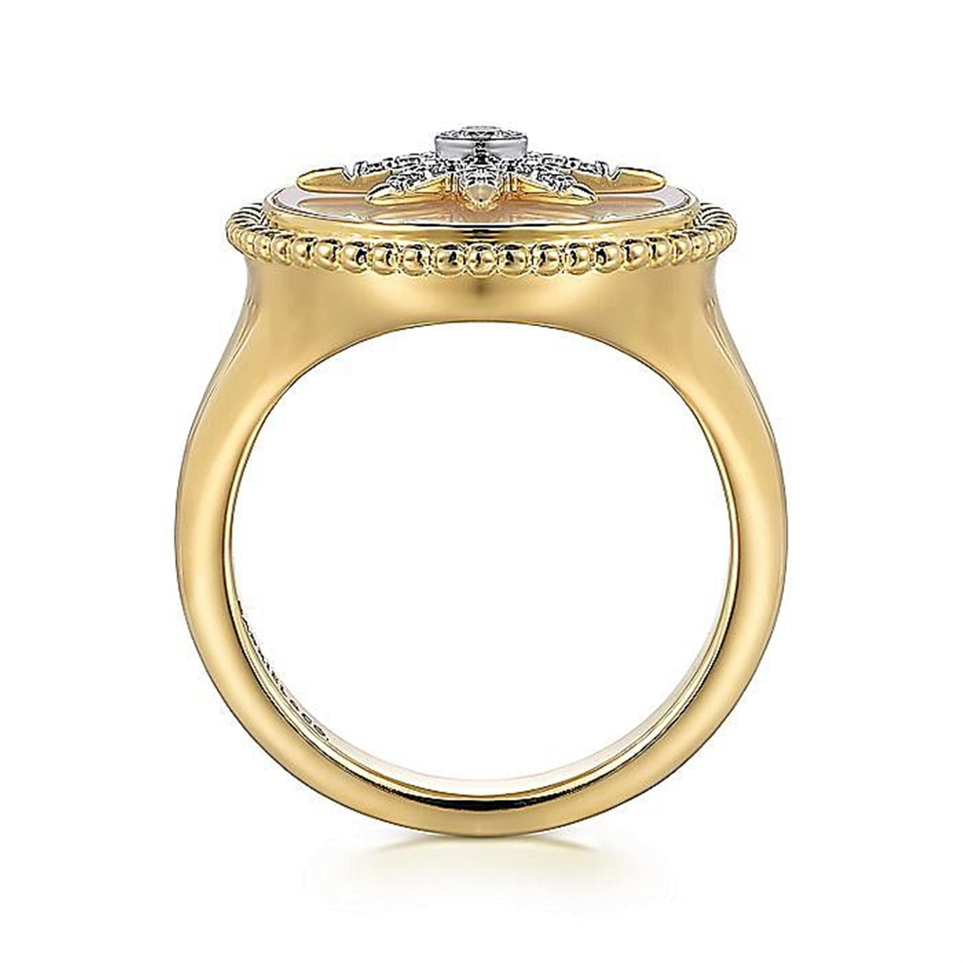 Gabriel 14K Yellow Gold 2.52ctw Signet Diamond Fashion Ring