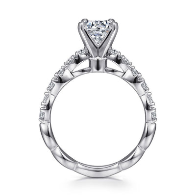 Gabriel 14K White Gold .45ctw 4 Prong Style Diamond Semi-Mount Engagement Ring