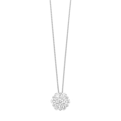 14K White Gold .25ctw Cluster Style Pendant