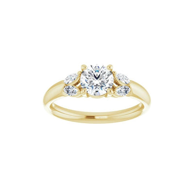 Ever & Ever 14K Yellow Gold .20ctw 4 Prong Style Diamond Semi-Mount Engagement Ring