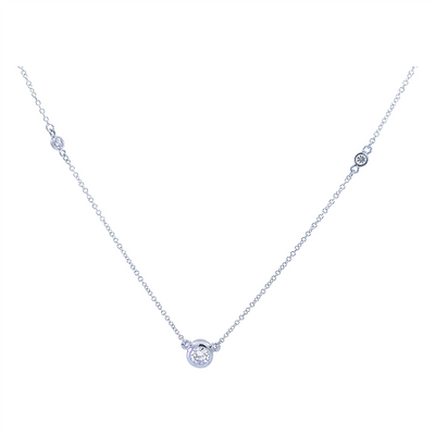 14K White Gold 0.62ctw Station Style Necklace