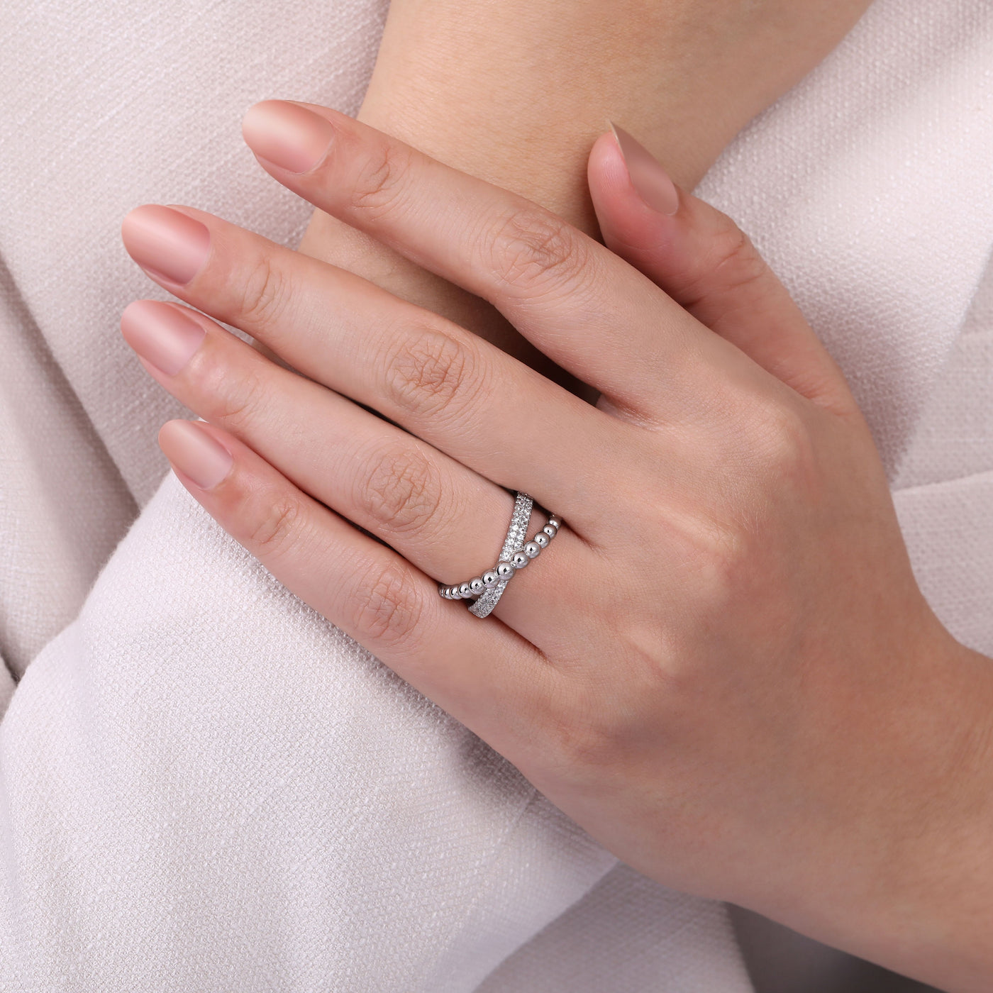 Gabriel Sterling Silver 0.23ctw Bujukan Style Sapphire Ring