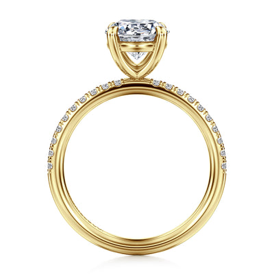 Gabriel 14K Yellow Gold 0.195ctw 4 Prong Style Diamond Semi-Mount Engagement Ring