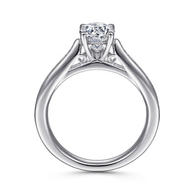 Gabriel 14K White Gold .28ctw 4 Prong Style Diamond Semi-Mount Engagement Ring