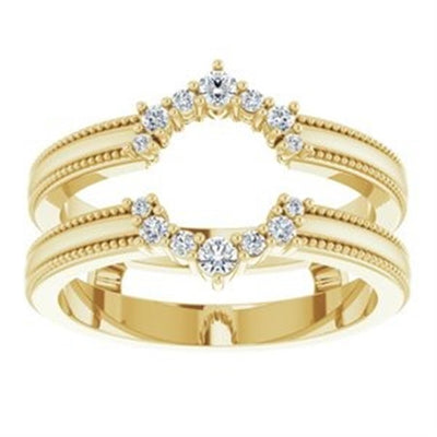 Ever & Ever 14K Yellow Gold .16ctw Diamond Ring Guard