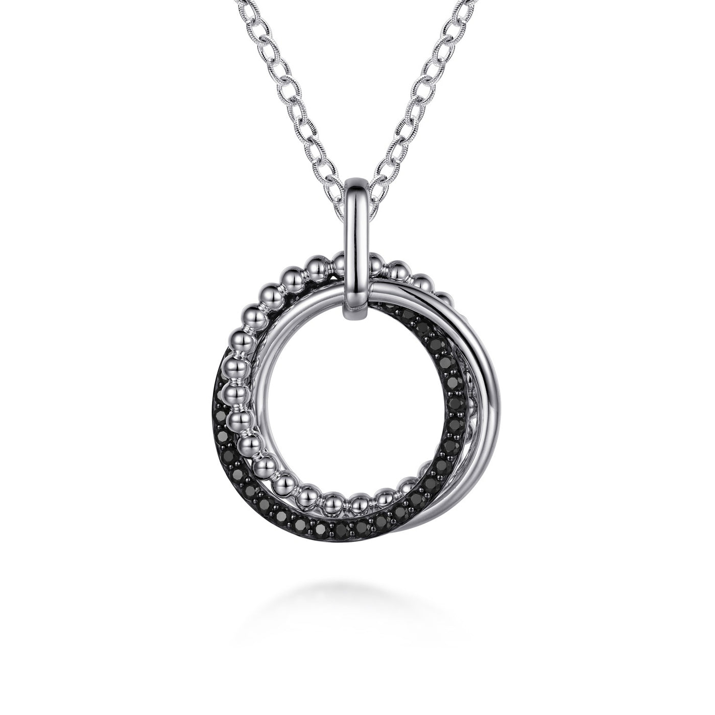 Gabriel Sterling Silver 1.70ctw Circle Style Spinel Necklace