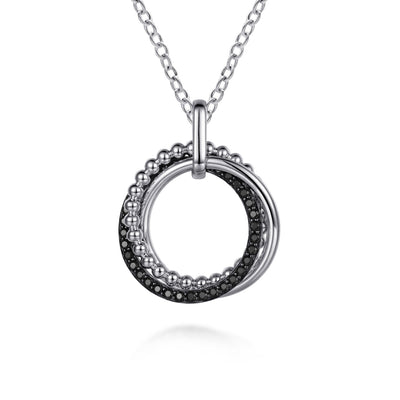 Gabriel Sterling Silver 1.70ctw Circle Style Spinel Necklace