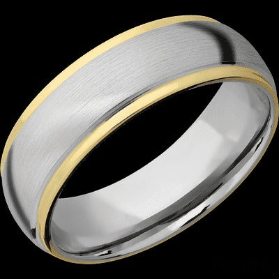 Lashbrook 14K White & Yellow Gold 7mm Domed Wedding Band