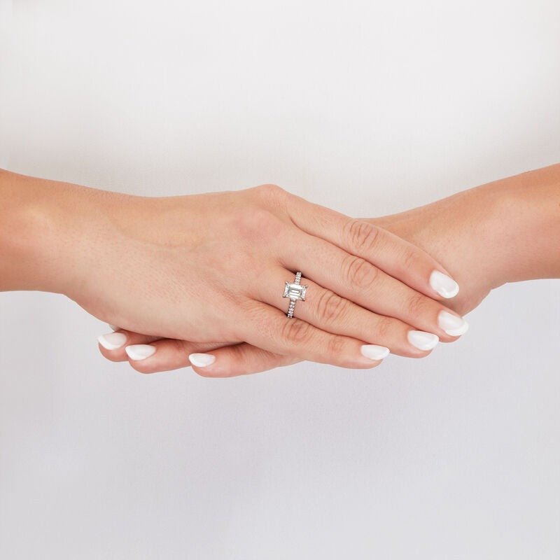 Armadani 14K White Gold 3.38ctw 4 Prong Lab Grown Diamond Engagement Ring