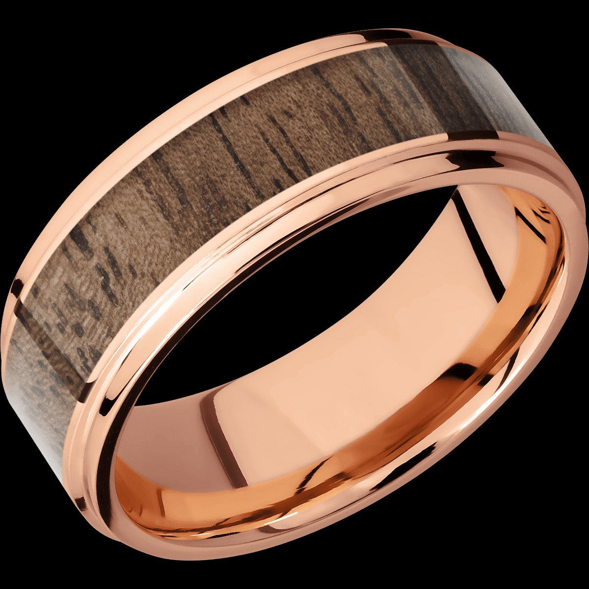 14K Rose Gold 8.0mm Flat Wedding Band