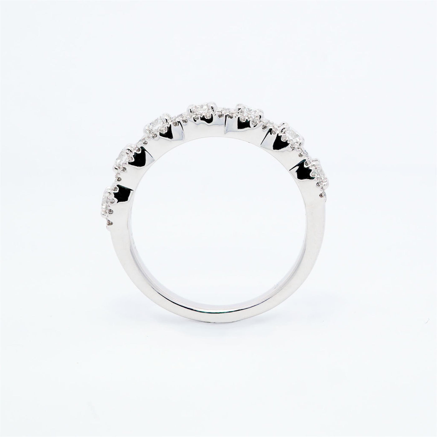 14K White Gold .80ctw Diamond Halo Band