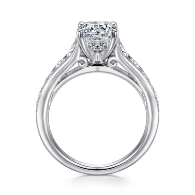 Gabriel 14K White Gold .27ctw 4 Prong Style Diamond Semi-Mount Engagement Ring