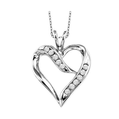 Sterling Silver .02ctw Heart Style Pendant