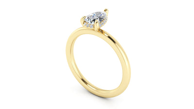 14K Yellow Gold .77ctw Hidden Halo Engagement Ring by Thollot