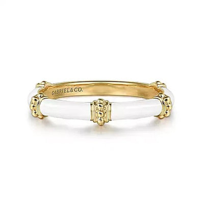 Gabriel 14K Yellow Gold Domed Fancy Style Ring