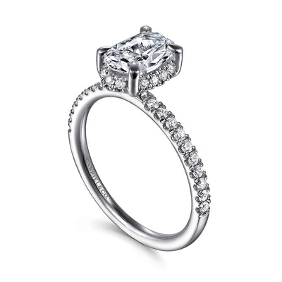 Gabriel 14K White Gold 0.284ctw 4 Prong Style Diamond Semi-Mount Engagement Ring