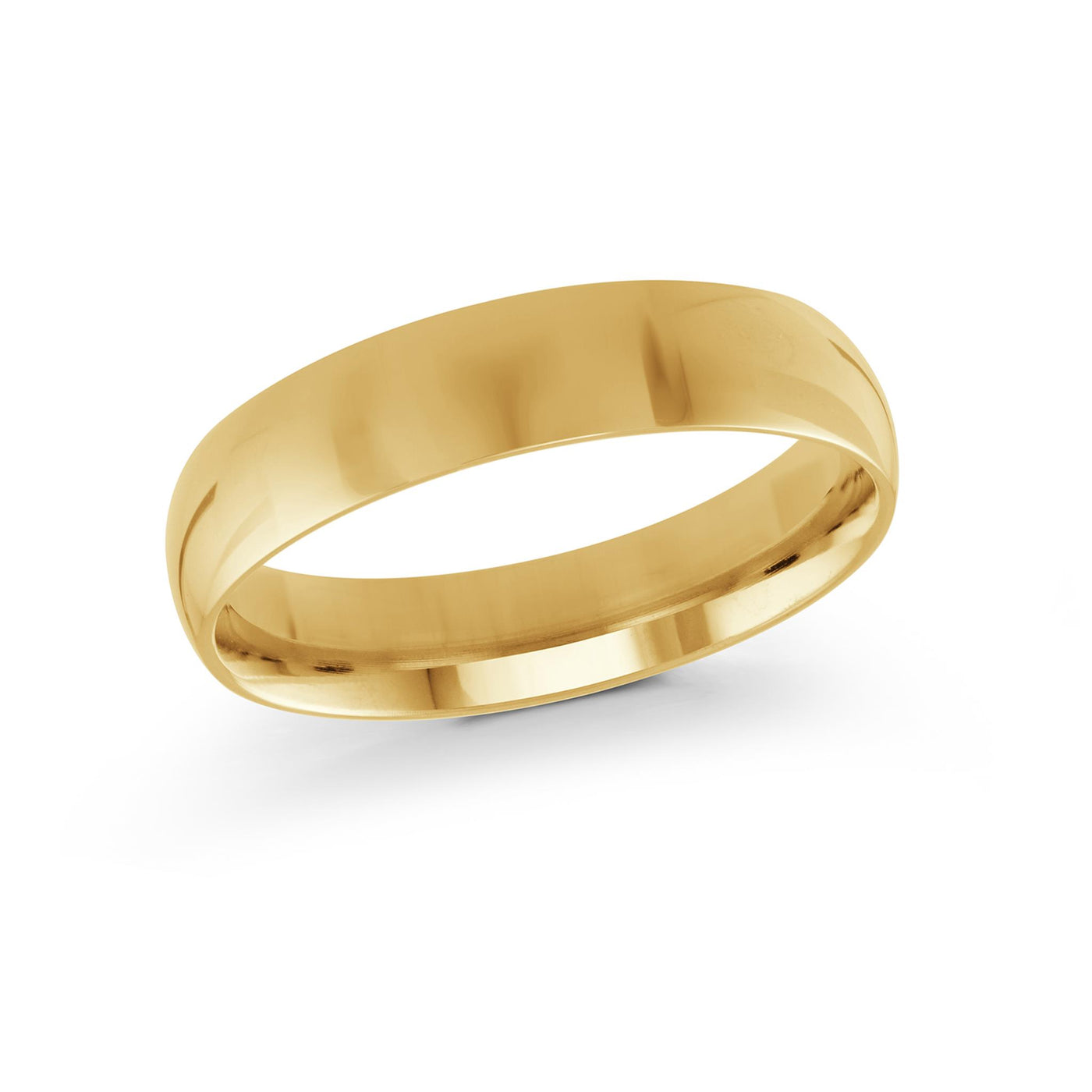 14K Yellow Gold 5mm Domed Wedding Band