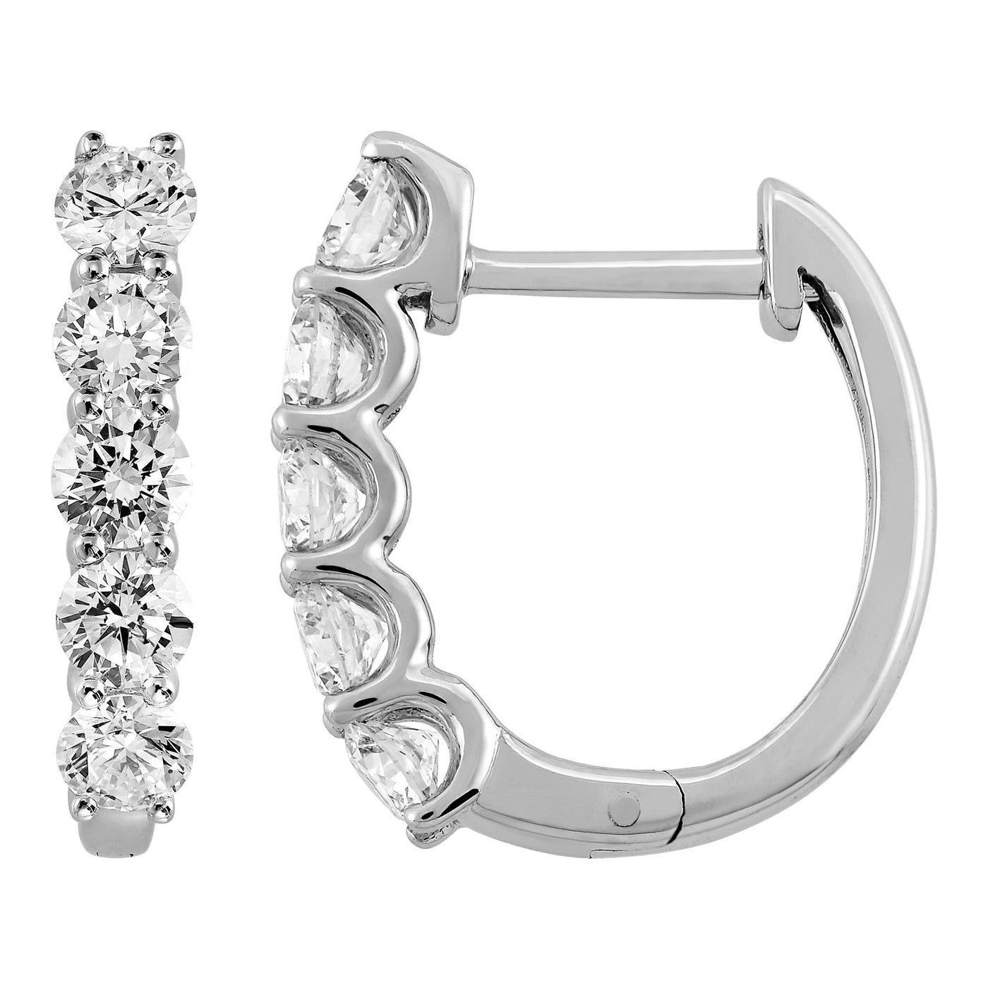 Armadani 14K White Gold 1.00ctw Oval Hoop Style Lab Grown Diamond Earrings