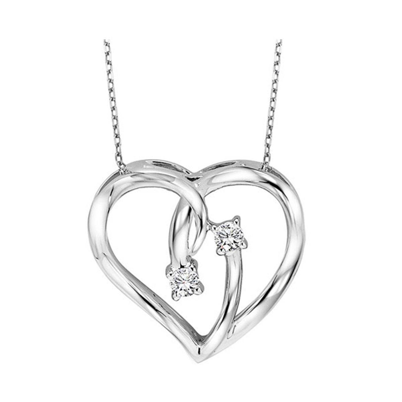 Sterling Silver .05ctw Heart Style Pendant