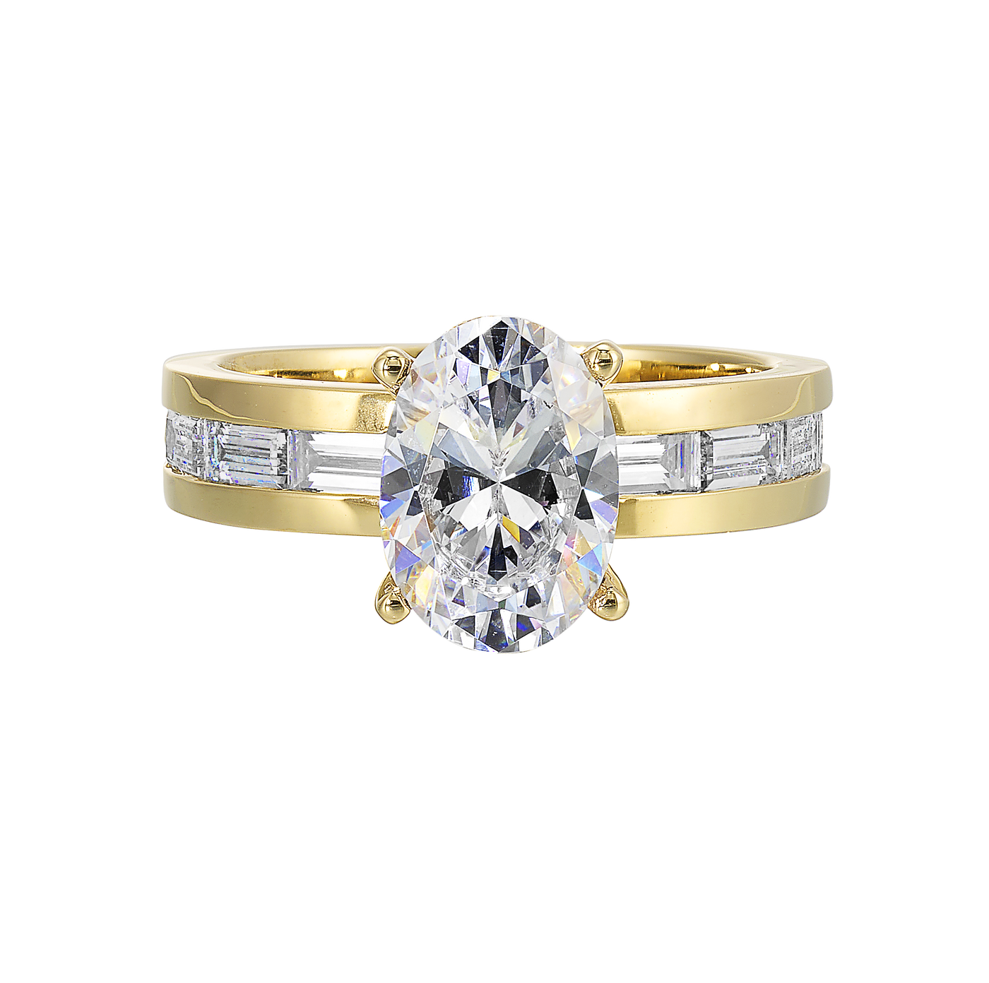 Alpha 14K Yellow Gold 2.54ctw 4 Prong Lab Grown Diamond Engagement Ring