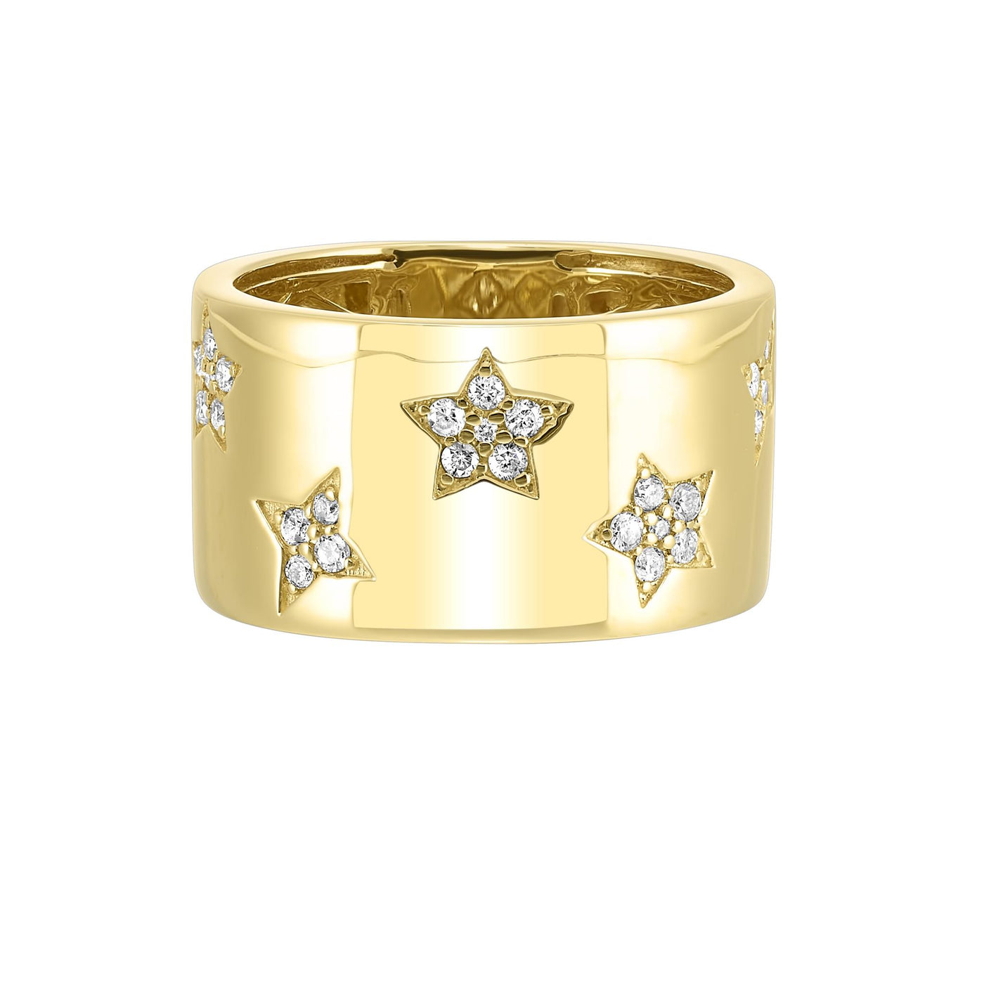 14K Yellow Gold .33ctw Stars Diamond Fashion Ring