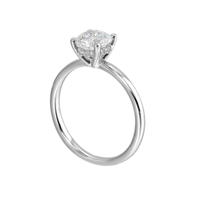 Thollot-Colorado Cut 14K White Gold .05ctw 4 Prong Style Diamond Semi-Mount Engagement Ring