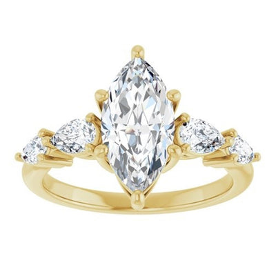 Ever & Ever 14K White Gold 0.5ctw 6 Prong Style Diamond Semi-Mount Engagement Ring