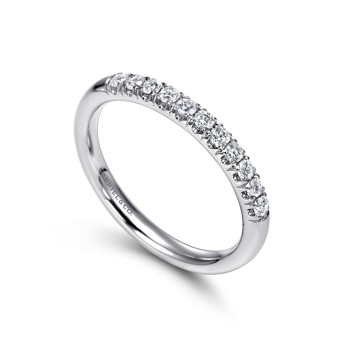 Gabriel 14K White Gold 0.246ctw Stackable Diamond Band