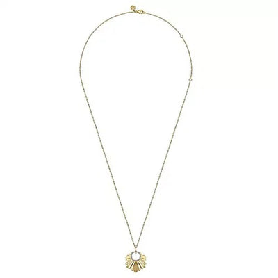 Gabriel - Contemporary Collection 14K Yellow Gold .19ctw Nature Inspired Style Pendant