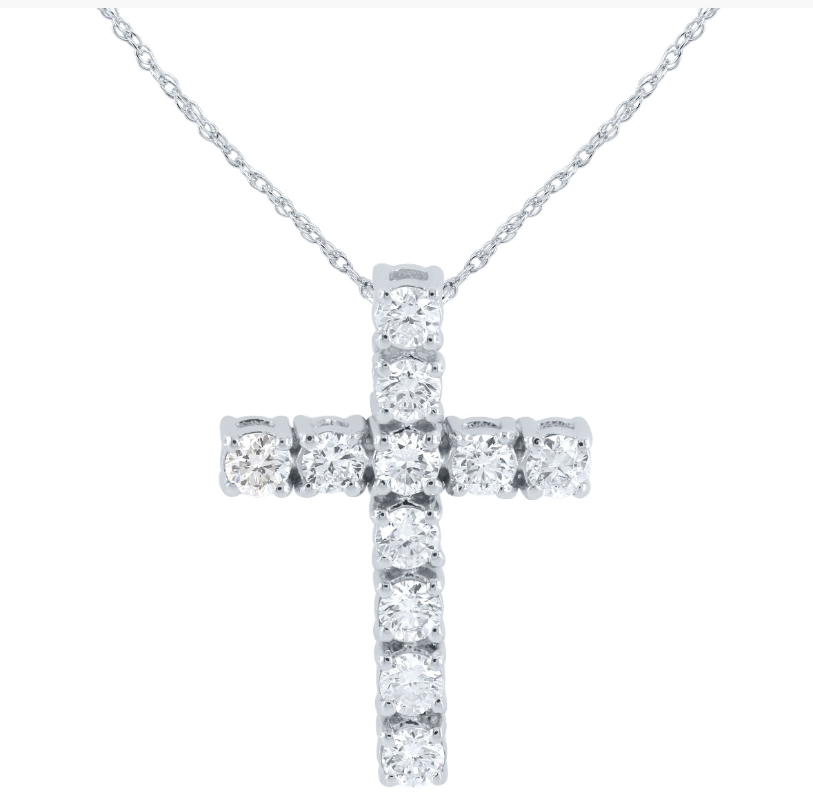 Armadani 14K White Gold 0.50ctw Cross Style Lab Created Diamond Pendant