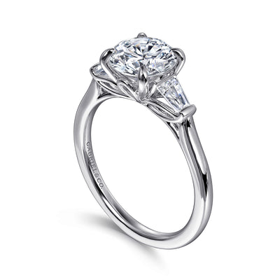 Gabriel 14K White Gold 0.33ctw 4 Prong Style Diamond Semi-Mount Engagement Ring