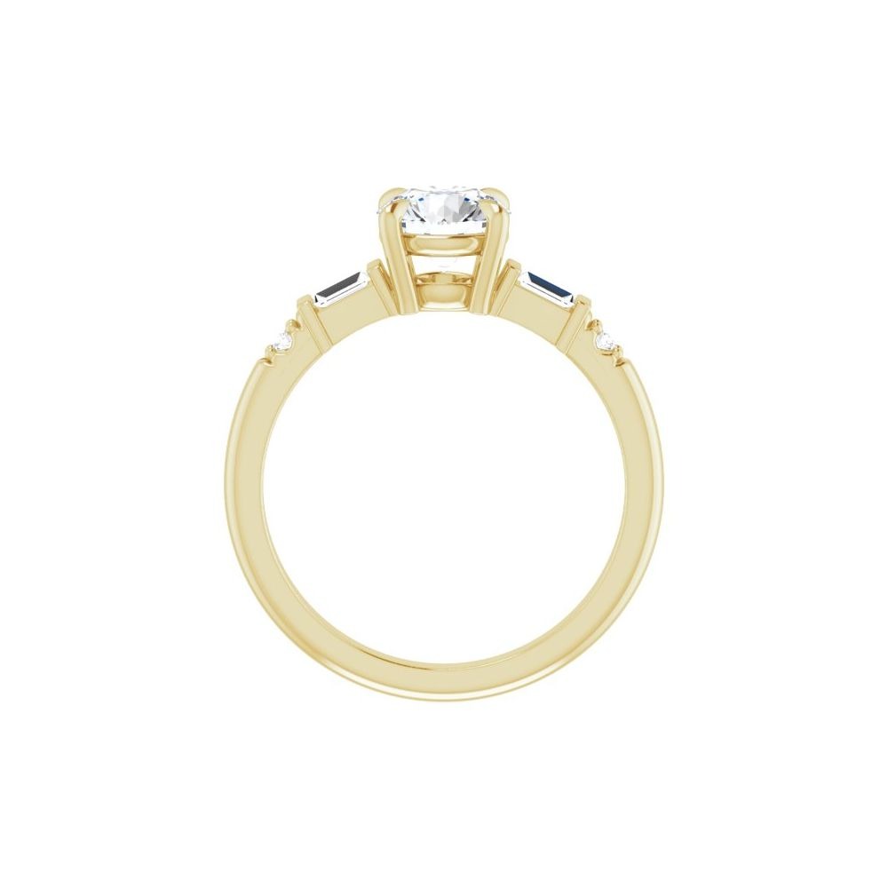 Ever & Ever 14K Yellow Gold 6.5mm center 4 Prong Style Diamond Semi-Mount Engagement Ring