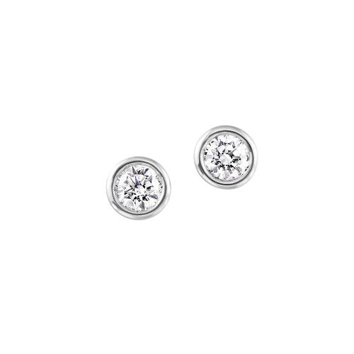 14K White Gold 0.50ctw Contemporary Stud Style Diamond Earrings