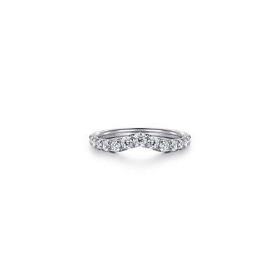 Gabriel 14K White Gold 0.50ctw Contoured Diamond Band