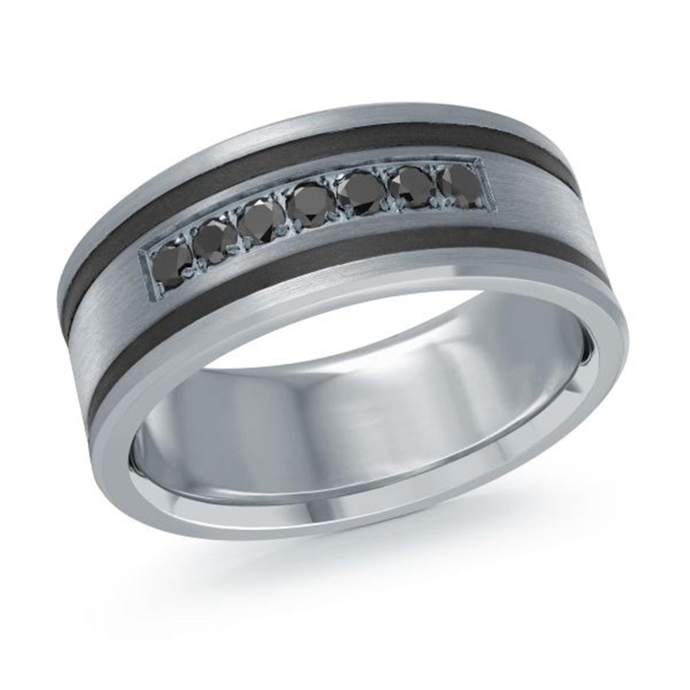 Malo 8.5mm Tantalum and 14K White Gold Wedding Band