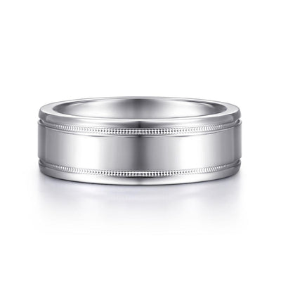 Gabriel 14K White Gold 7mm Wedding Band