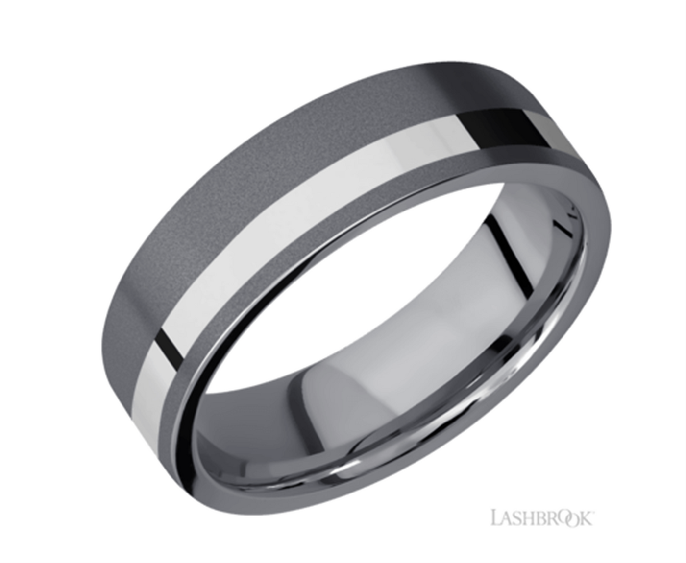 7mm Tantalum and Sterling Silver Wedding Band
