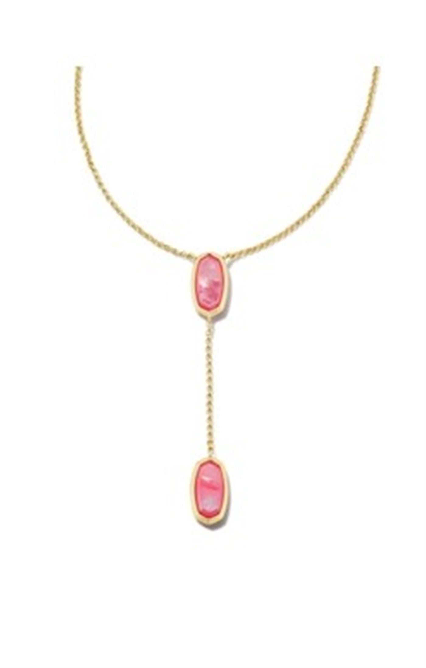 Gold Tone Necklace Featuring Pink Mother of Pearl by Kendra Scott