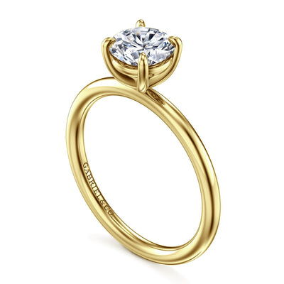 Gabriel 14K Yellow Gold 4 Prong Style Diamond Semi-Mount Engagement Ring