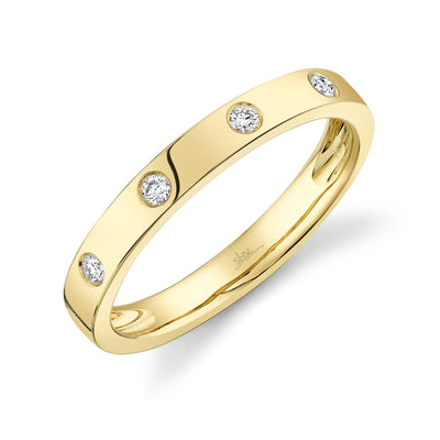 Shy Creation 14K Yellow Gold .07ctw Flush Set Diamond Band