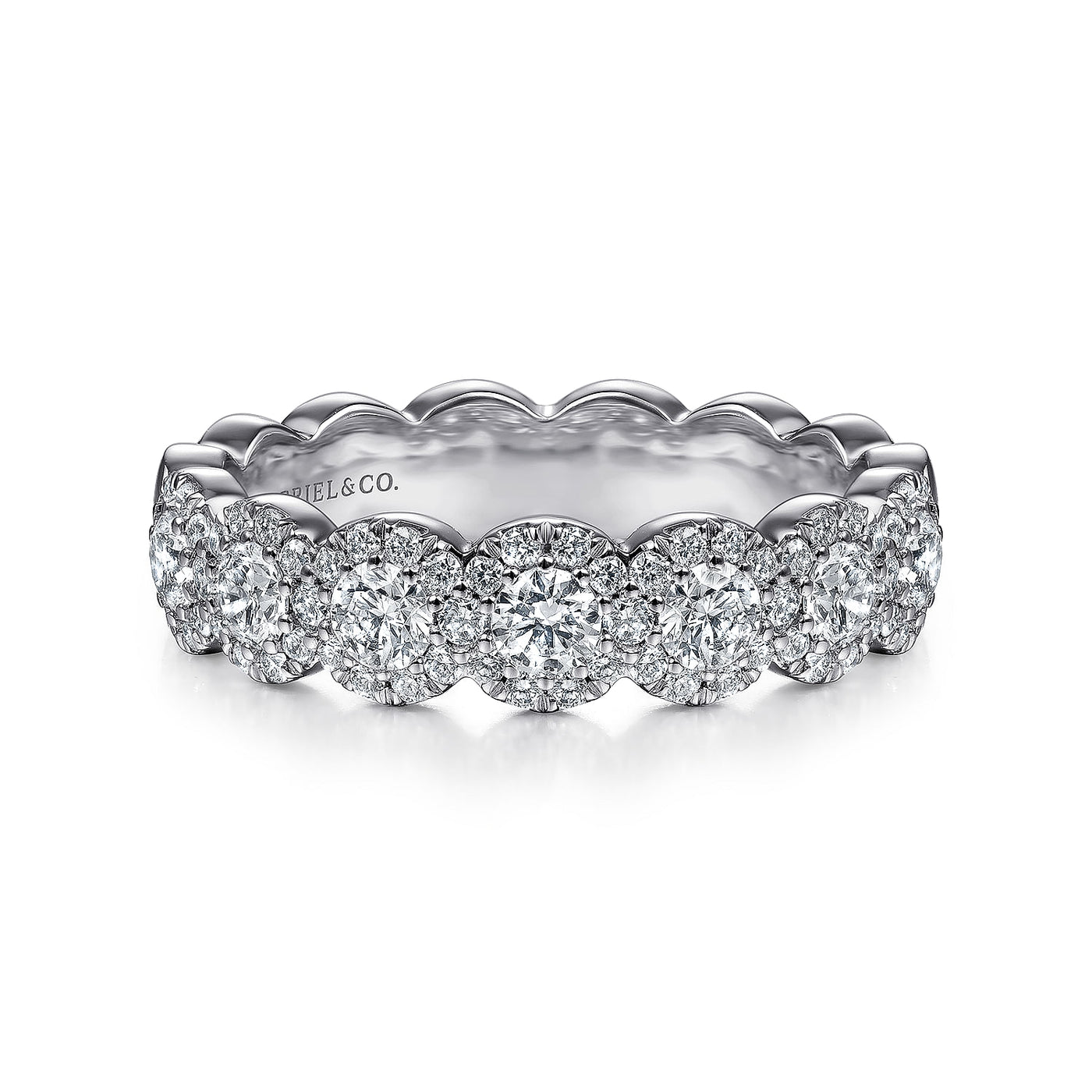 Gabriel 14K White Gold 0.95ctw Fancy Diamond Band