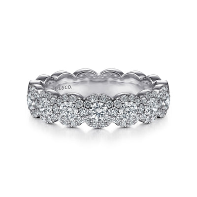 Gabriel 14K White Gold 0.95ctw Fancy Diamond Band