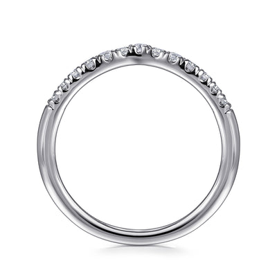 Gabriel 14K White Gold 0.242ctw Contoured Diamond Band