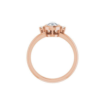 14K Rose Gold .17ctw Bezel Style Diamond Semi-Mount Engagement Ring