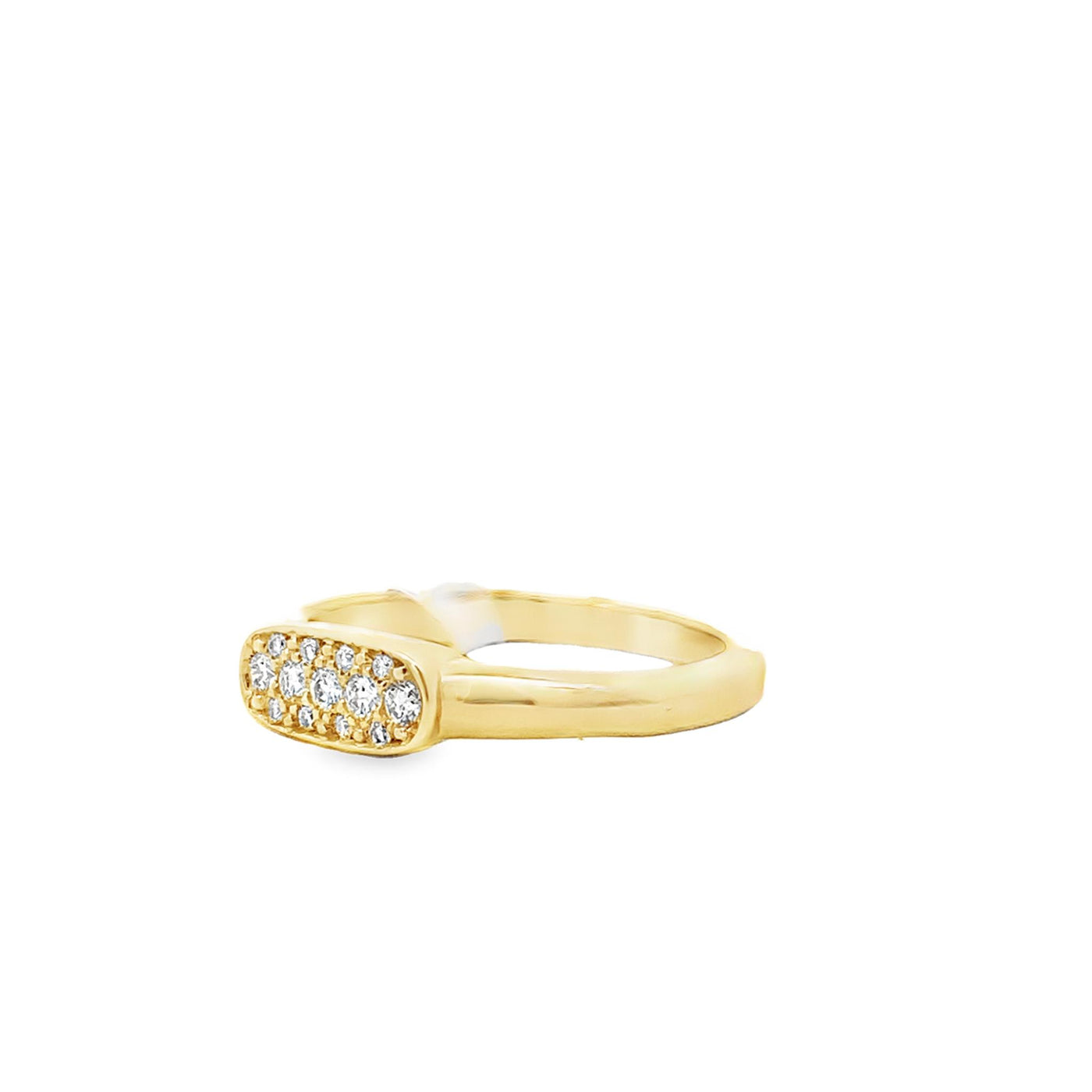 Thollot Custom Original 14K Yellow Gold 0.11ctw Pave Diamond Fashion Ring