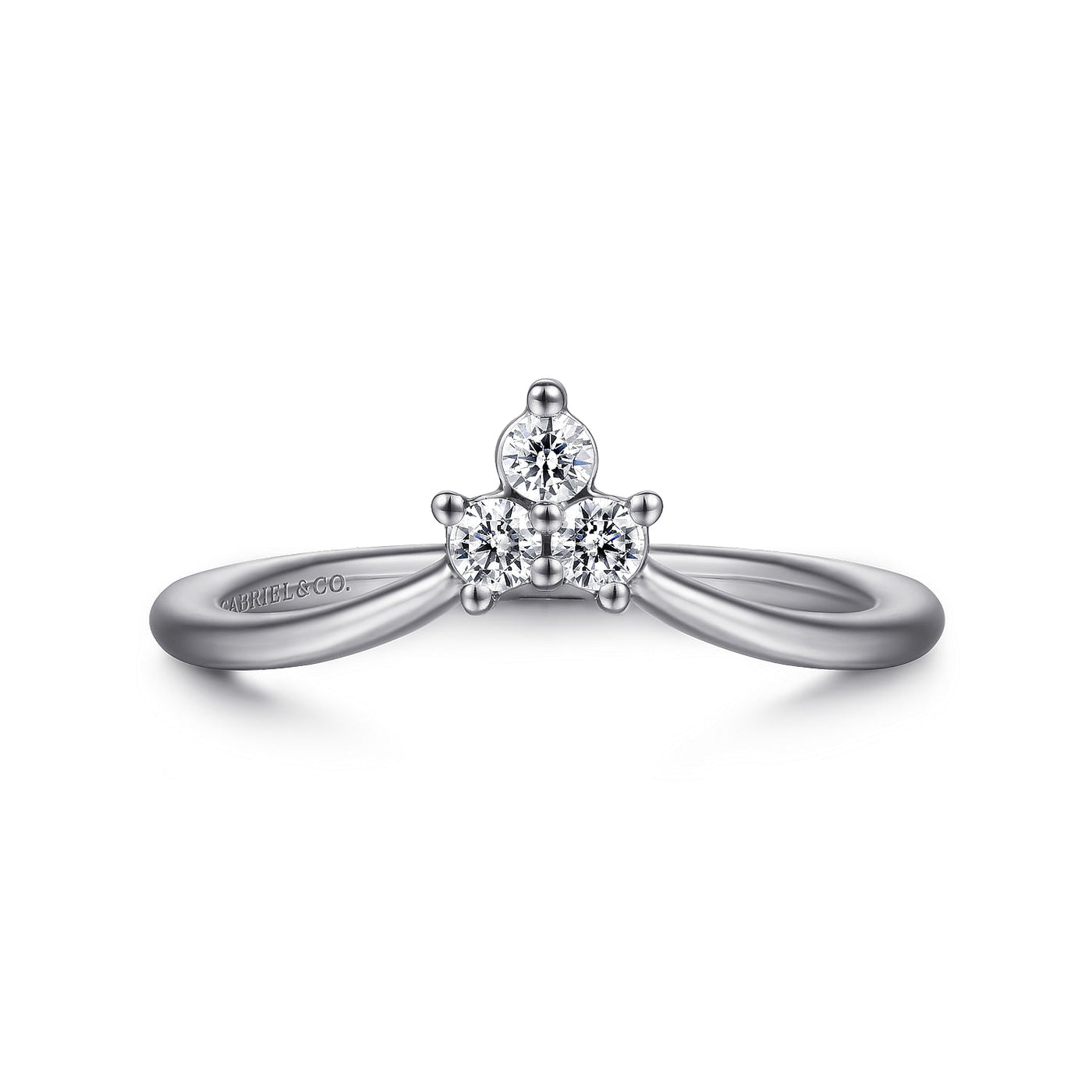 Gabriel - Kaslique Collection 14K White Gold 0.15ctw Chevron Diamond Band