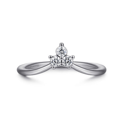 Gabriel - Kaslique Collection 14K White Gold 0.15ctw Chevron Diamond Band